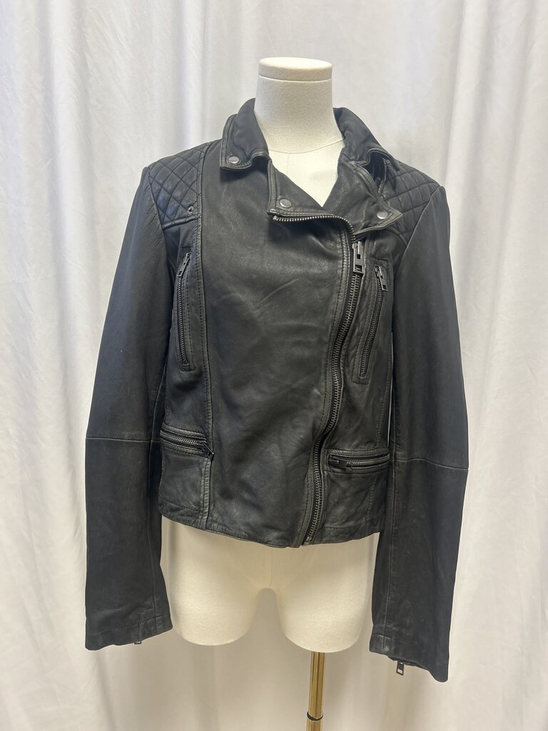 AllSaints Distressed Leather Biker Jacket