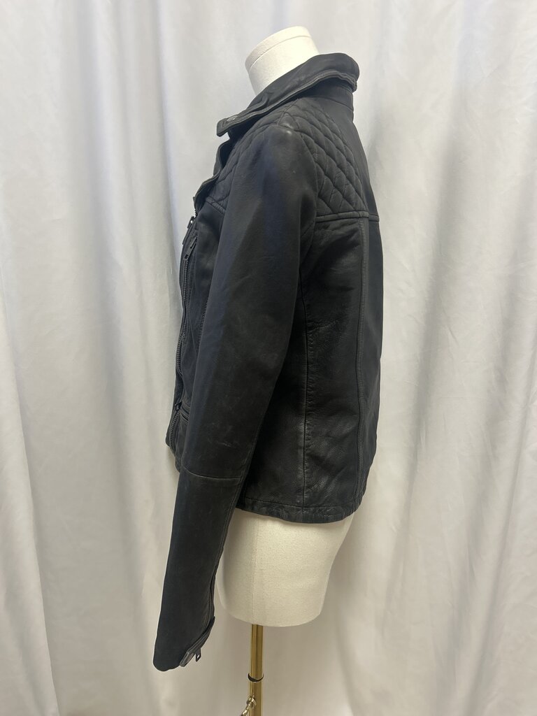 AllSaints Distressed Leather Biker Jacket