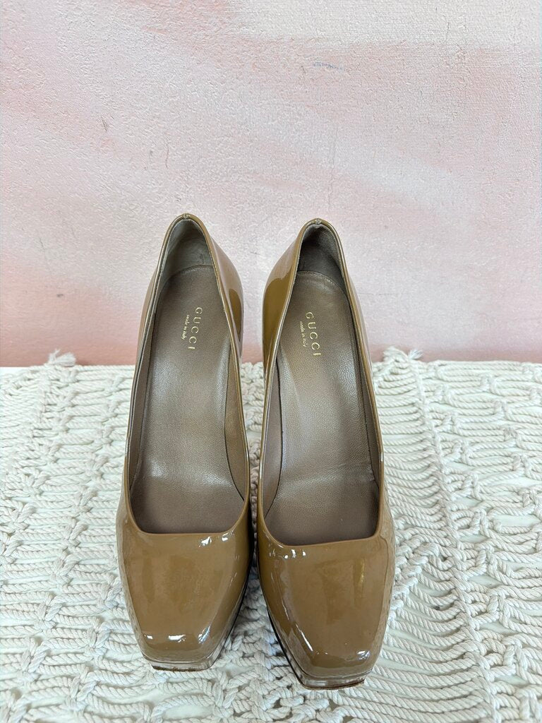 Gucci Square Toe Patent Pump
