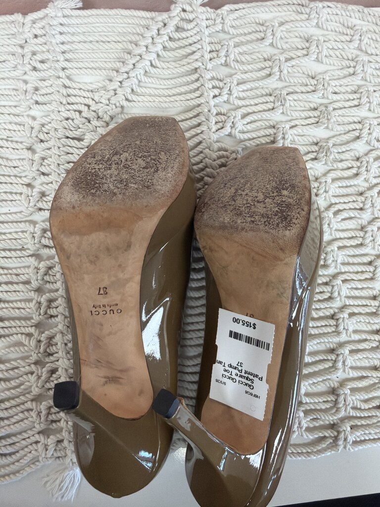 Gucci Square Toe Patent Pump