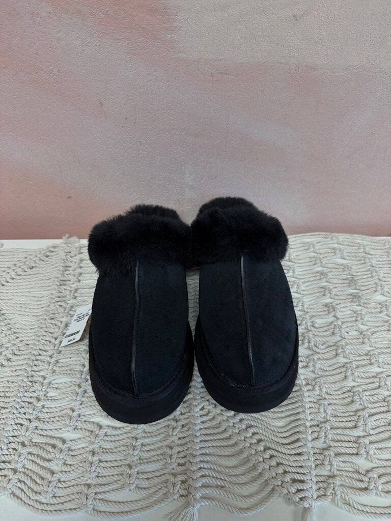 Ugg Fur Trim Suede Slide