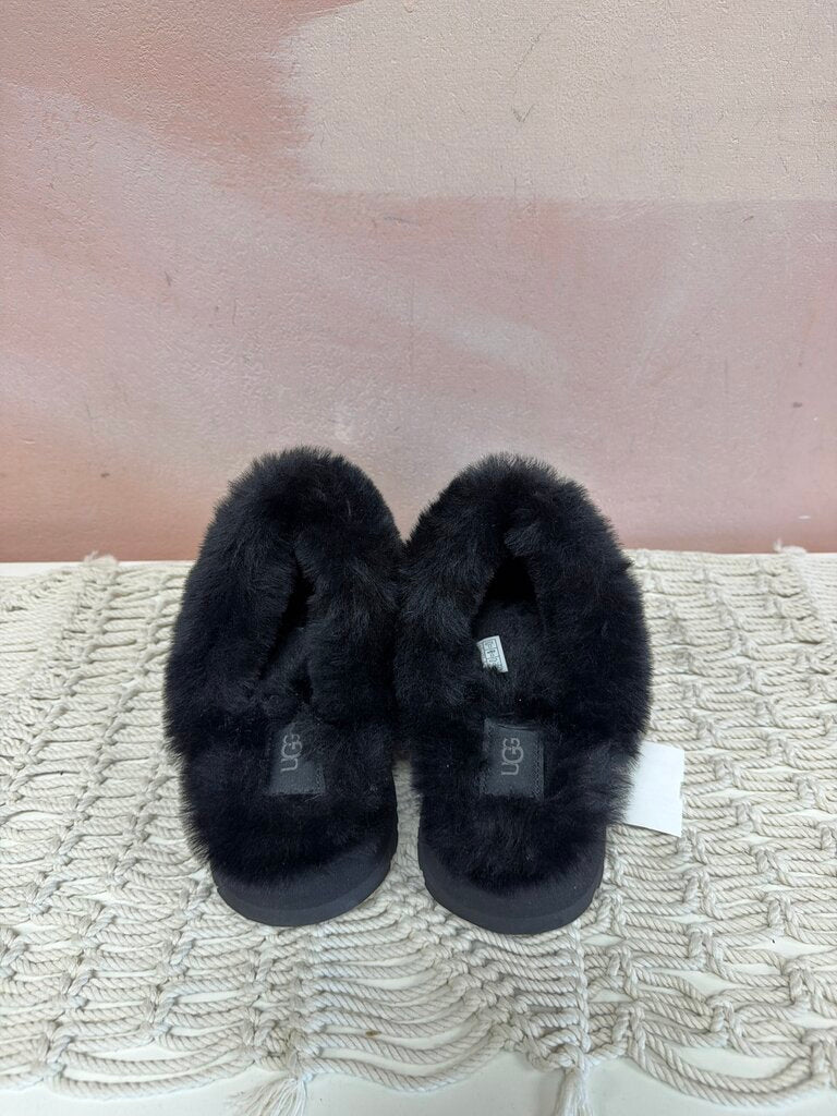 Ugg Fur Trim Suede Slide