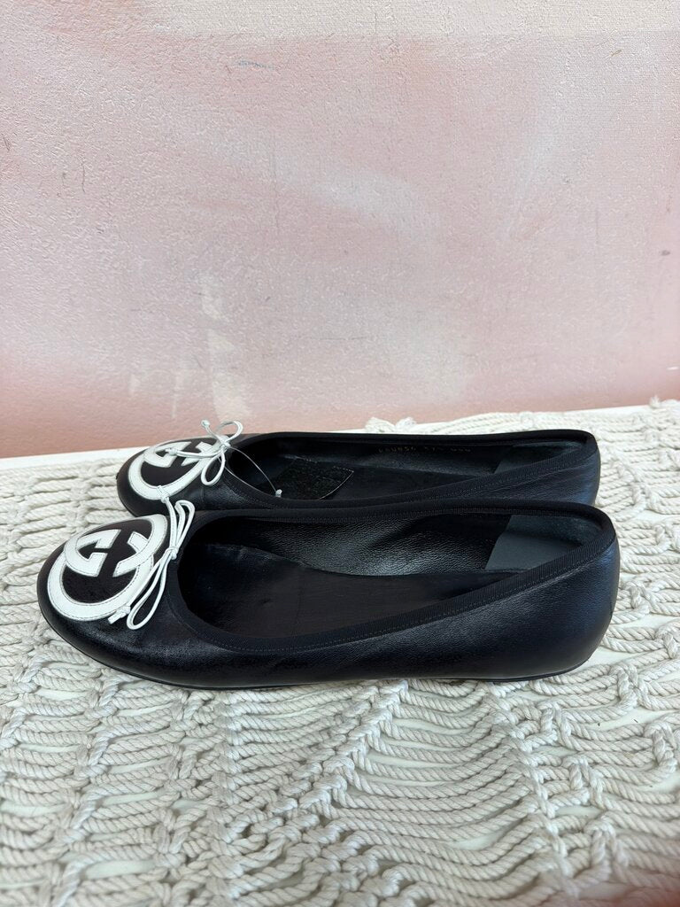 Gucci Black Interlocking G Ballet Flat