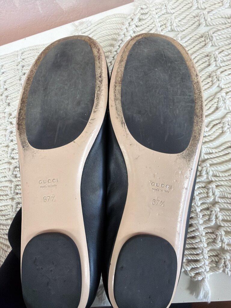 Gucci Black Interlocking G Ballet Flat