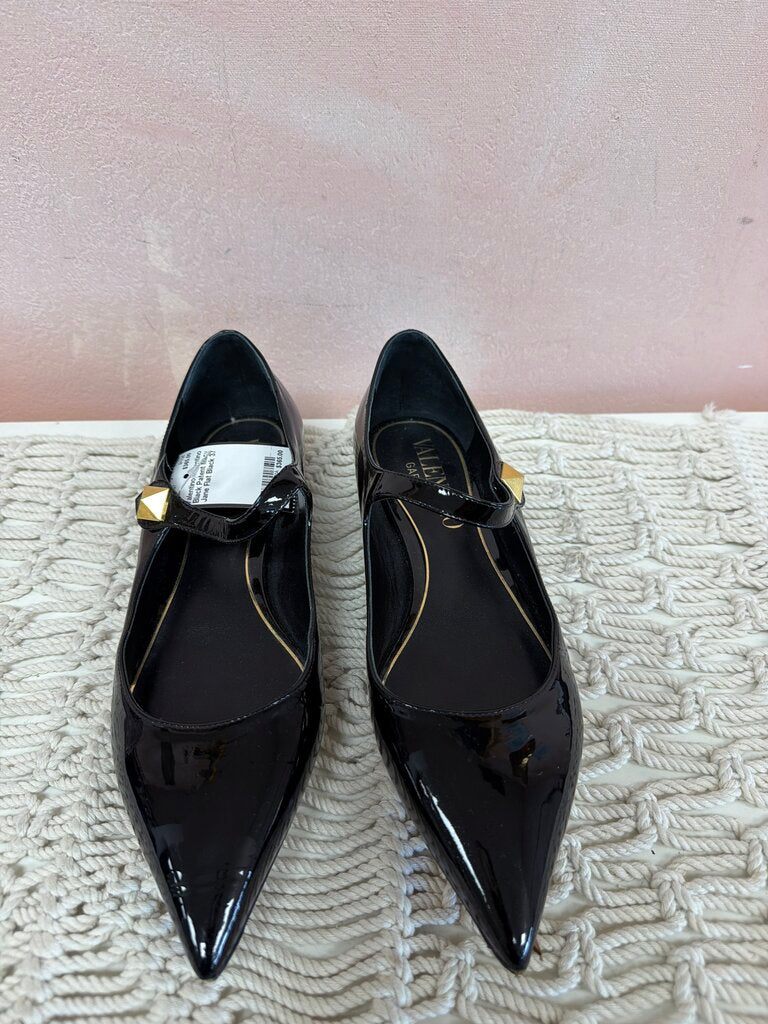 Valentino Black Patent Mary Jane Flat