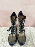 Louis Vuitton Taupe Laureate Platform Combat Boot w/Dustbag