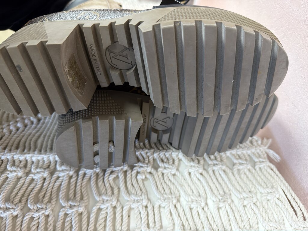 Louis Vuitton Taupe Laureate Platform Combat Boot w/Dustbag