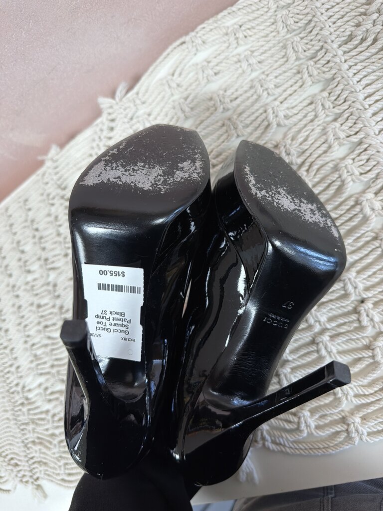 Gucci Square Toe Patent Pump