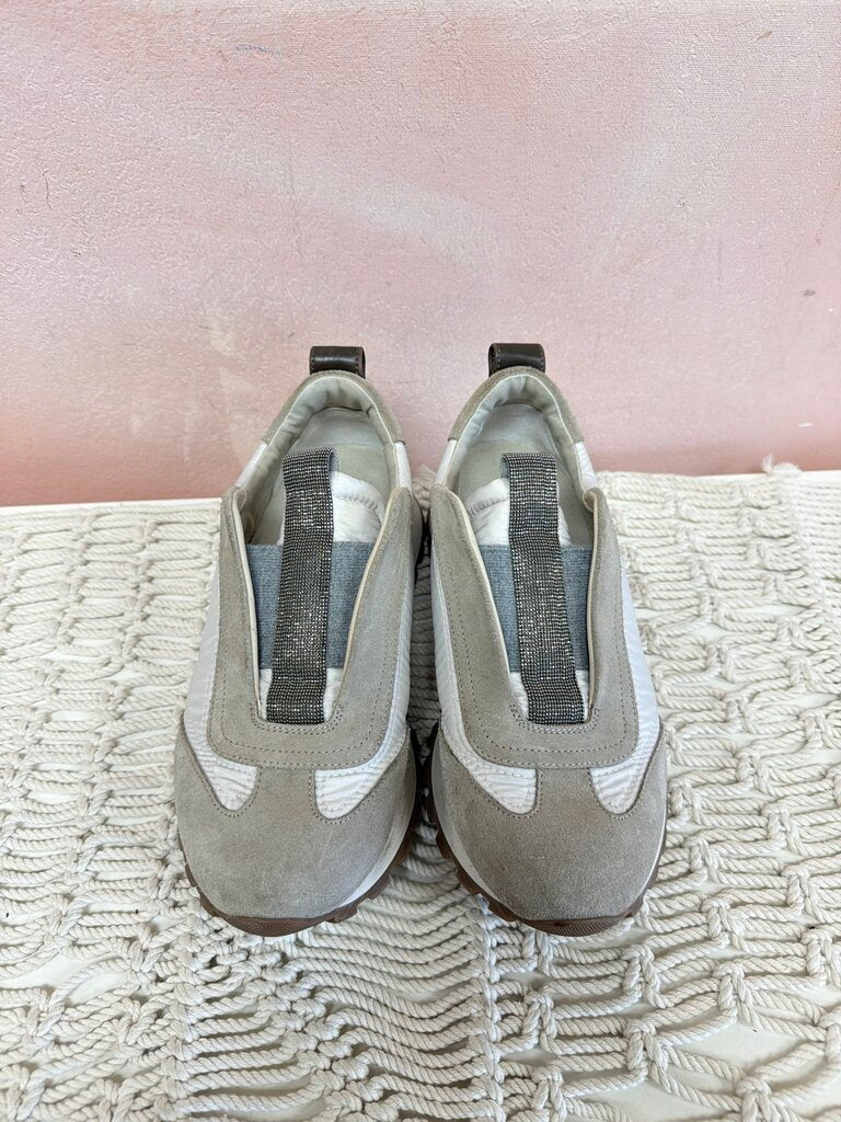 Brunello Monili Suede Sneaker