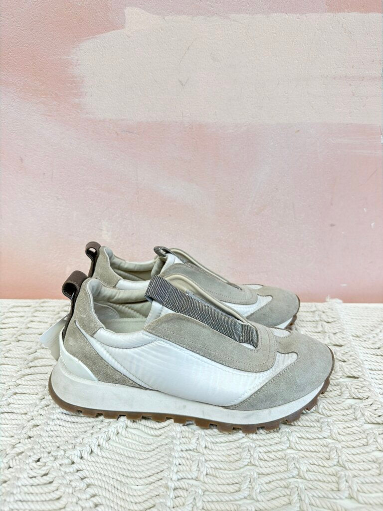 Brunello Monili Suede Sneaker
