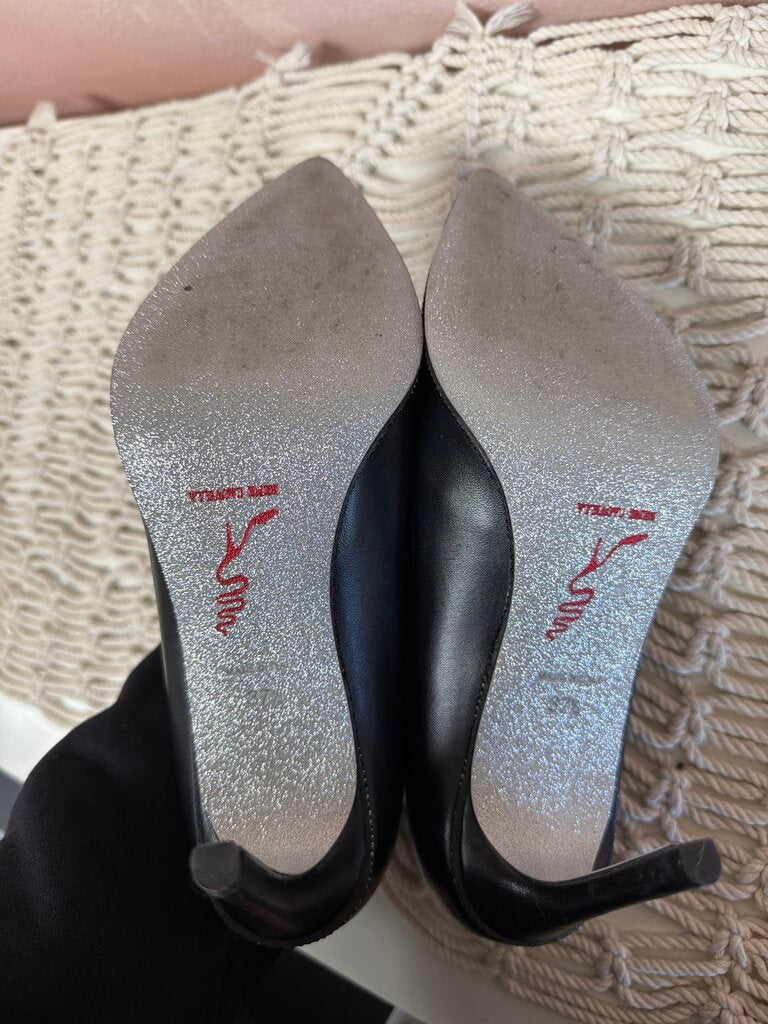 Rene Caovilla Leather Sequin Pointed Toe