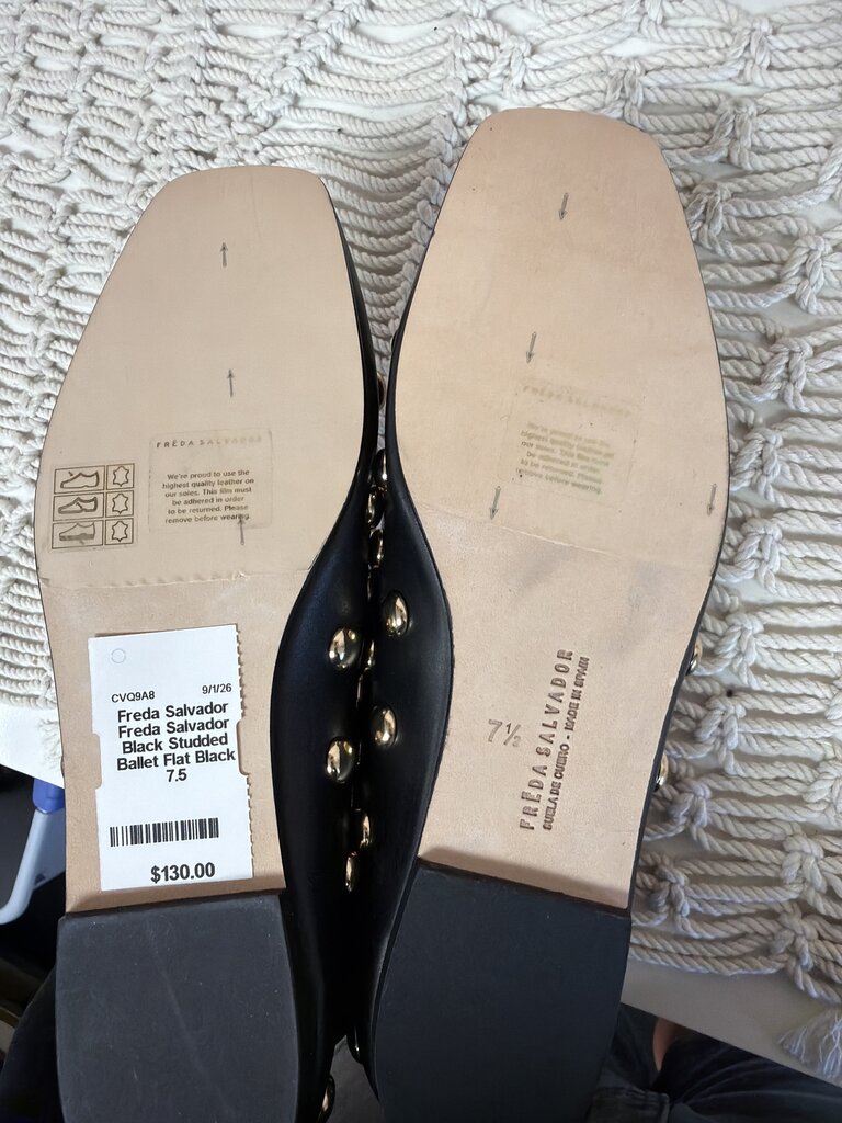 Freda Salvador Black Studded Ballet Flat
