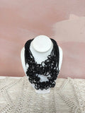 Sent Murano Black Beaded Necklace