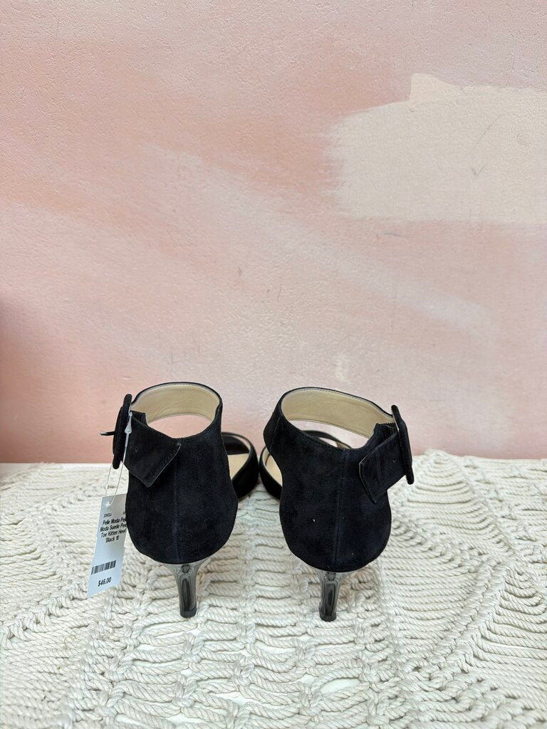 Pelle Moda Suede Peep Toe Kitten Heel