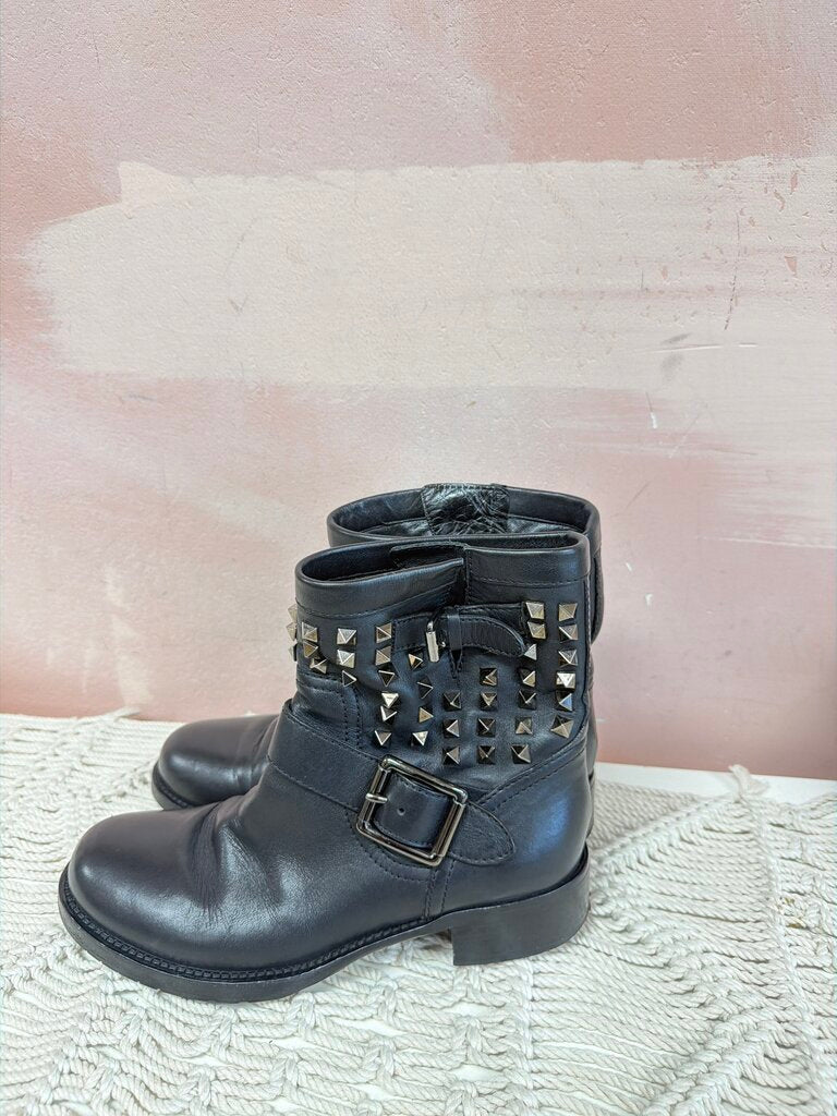 Valentino Black Studded Moto Boot
