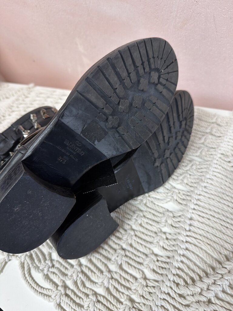 Valentino Black Studded Moto Boot
