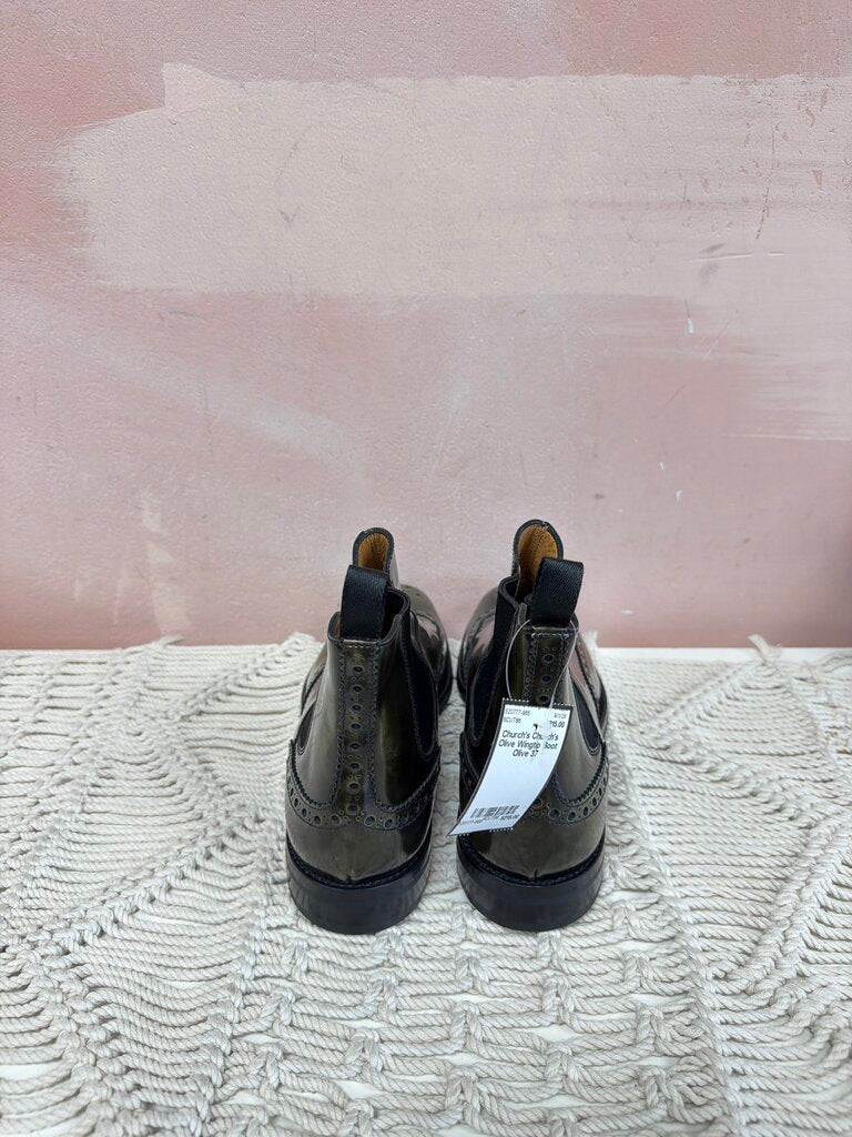 Church's Olive Wingtip Boot