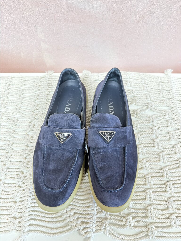Prada Blue Suede Loafer