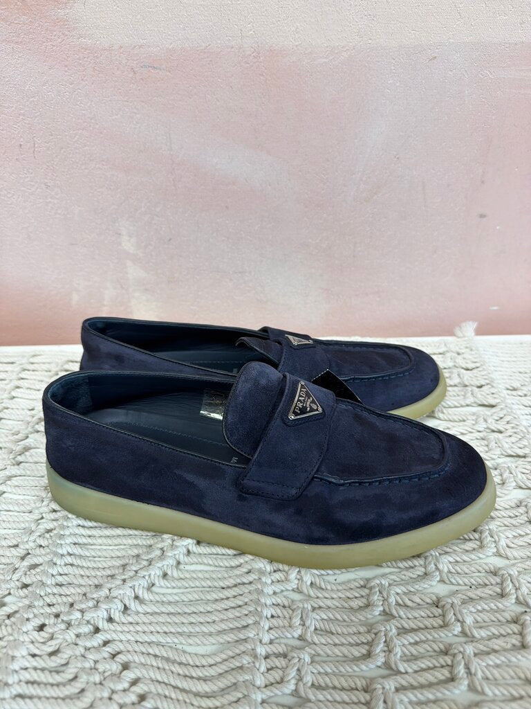 Prada Blue Suede Loafer