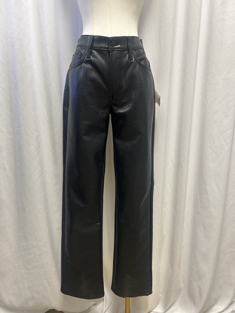 Mother Superior Black Recycled Leather Jeans NWT