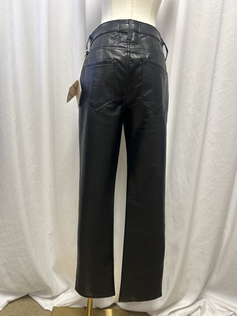 Mother Superior Black Recycled Leather Jeans NWT