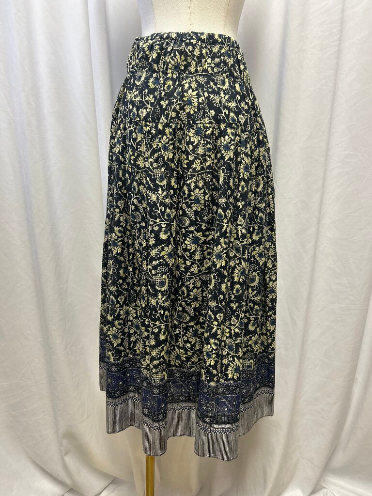 Ulla Johnson Navy Printed Midi Skirt
