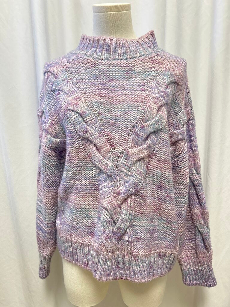 Maeve Cable Knit High Neck Sweater