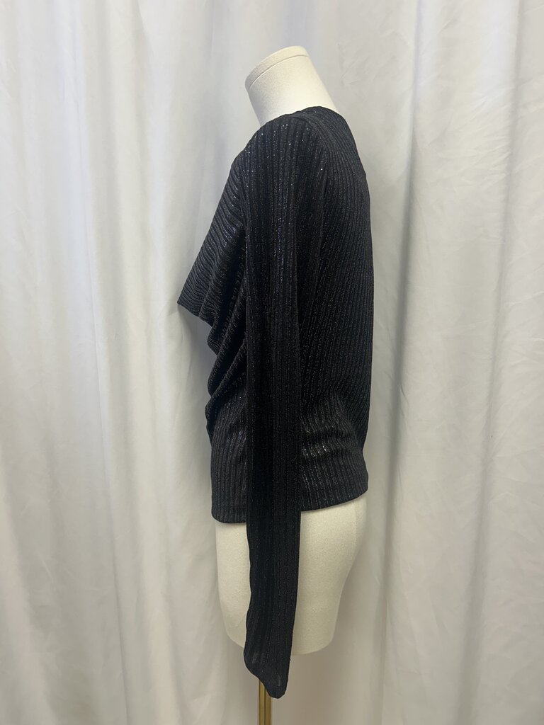 Ramy Brook Shimmer Long Sleeve Cowl Neck Top
