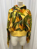 Adidas x Farm Rio Leaf Print Cropped Hoodie