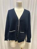 Veronica Beard Cardigan Silk Printed Back Detail
