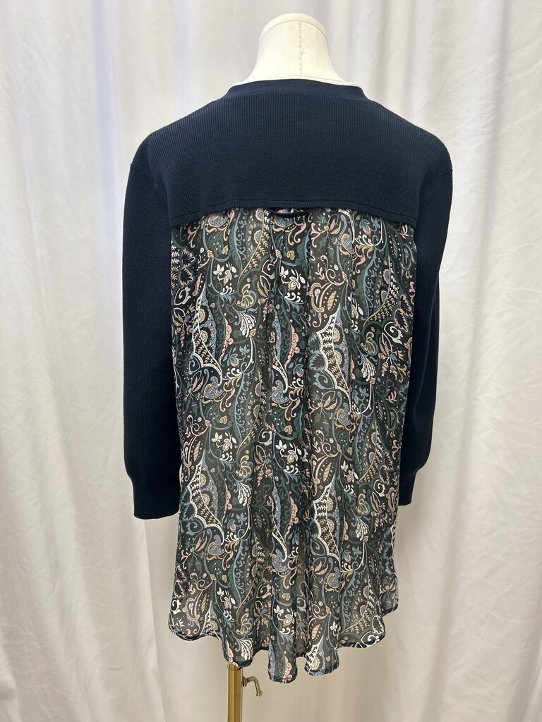 Veronica Beard Cardigan Silk Printed Back Detail