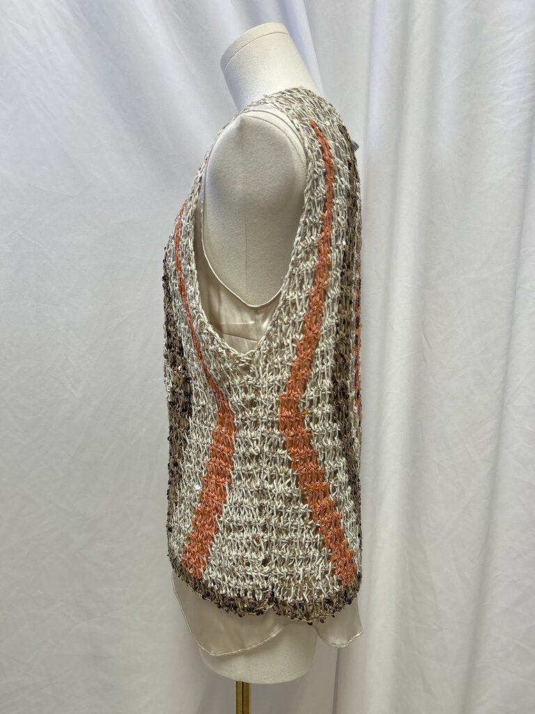 Brunello Cucinelli Sequin Eyelet Sleeveless Sweater
