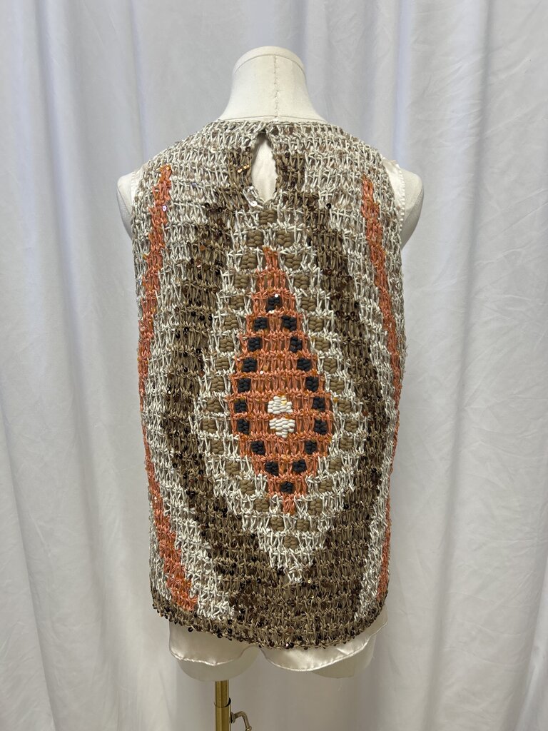 Brunello Cucinelli Sequin Eyelet Sleeveless Sweater