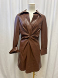 Cinq a Sept Brown Faux Leather Dress NWT