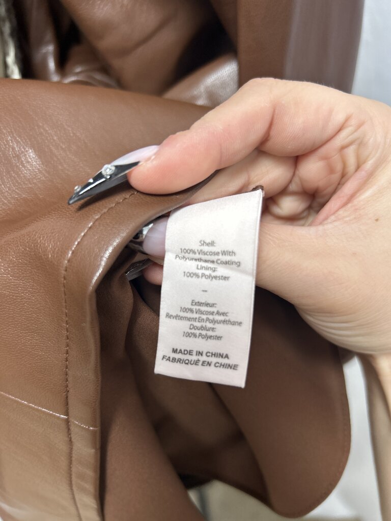 Cinq a Sept Brown Faux Leather Dress NWT
