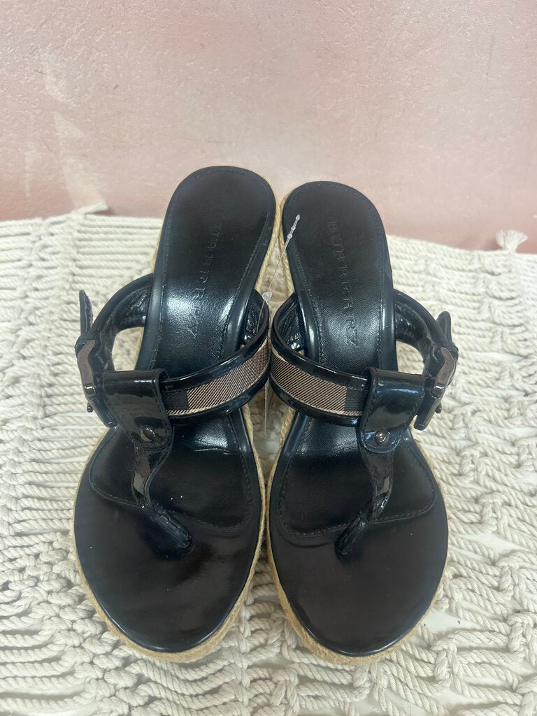 Burberry Nova Check Leather Wedge