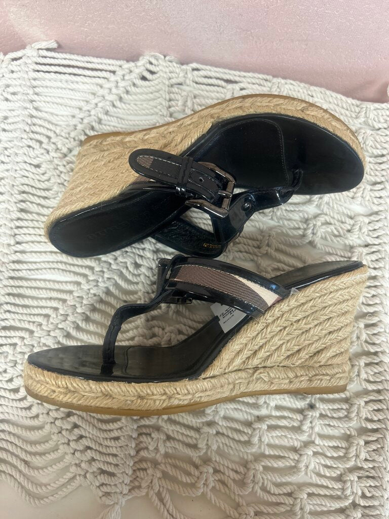 Burberry Nova Check Leather Wedge