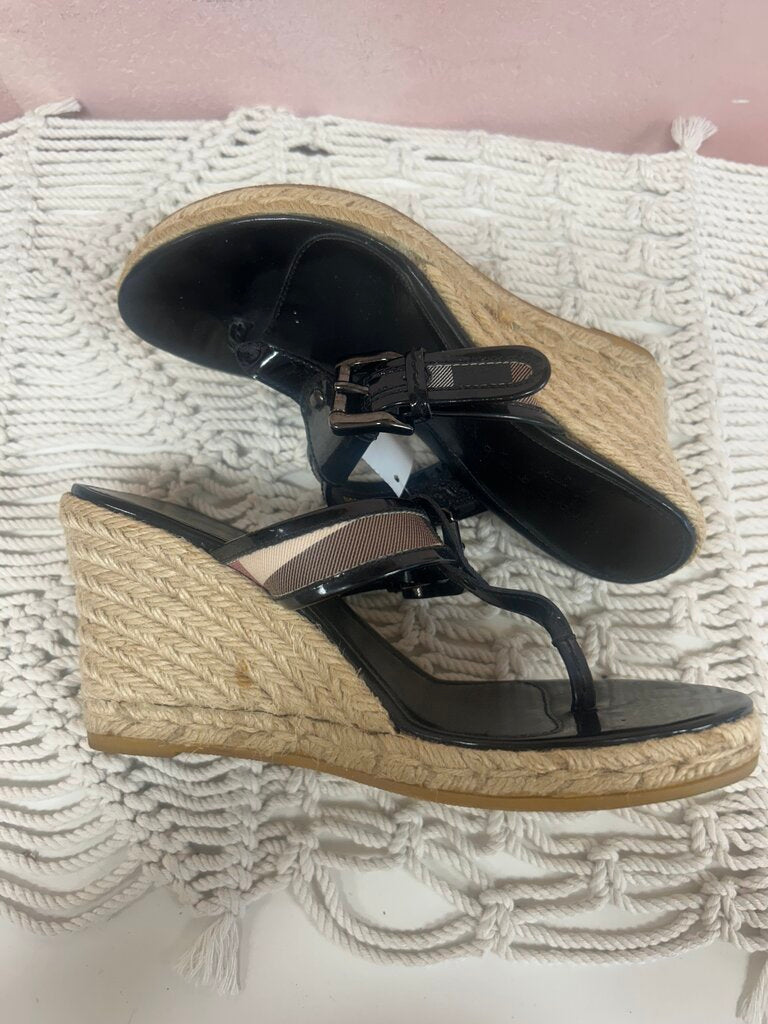 Burberry Nova Check Leather Wedge