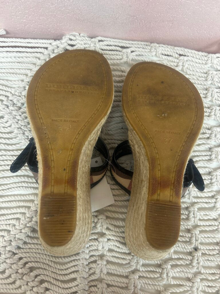 Burberry Nova Check Leather Wedge