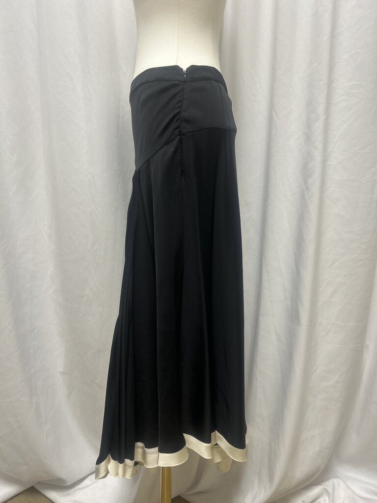 Marni Black Long Skirt w/Ivory Ruffle