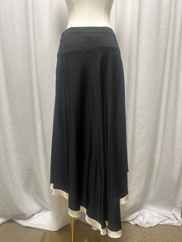 Marni Black Long Skirt w/Ivory Ruffle