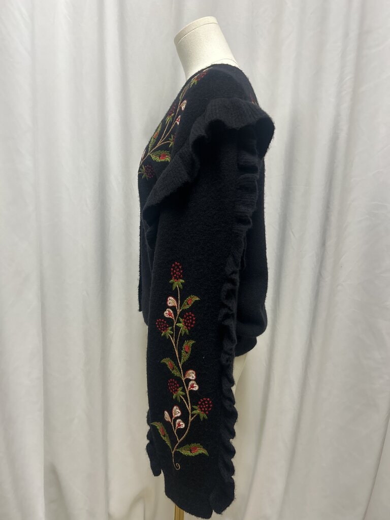 Farm Rio Embroidered V-Neck Sweater NWT