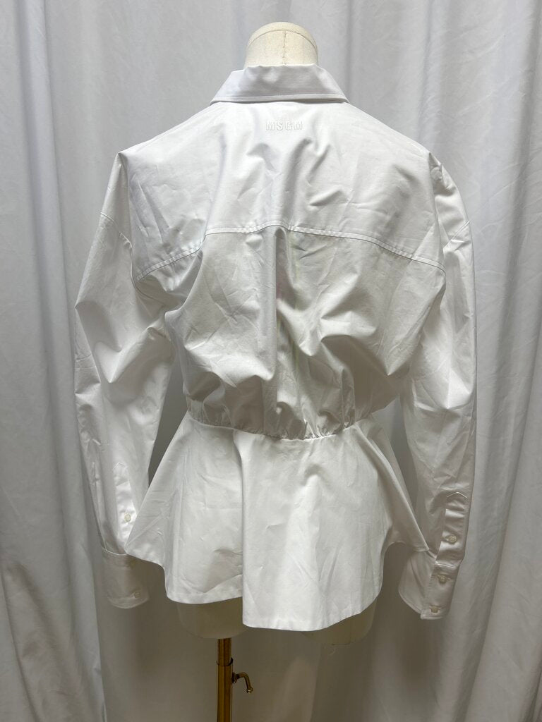 MSGM Peplum Waist Button Up Shirt NWT