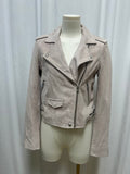 IRO Beige Lamb Leather Moto Jacket