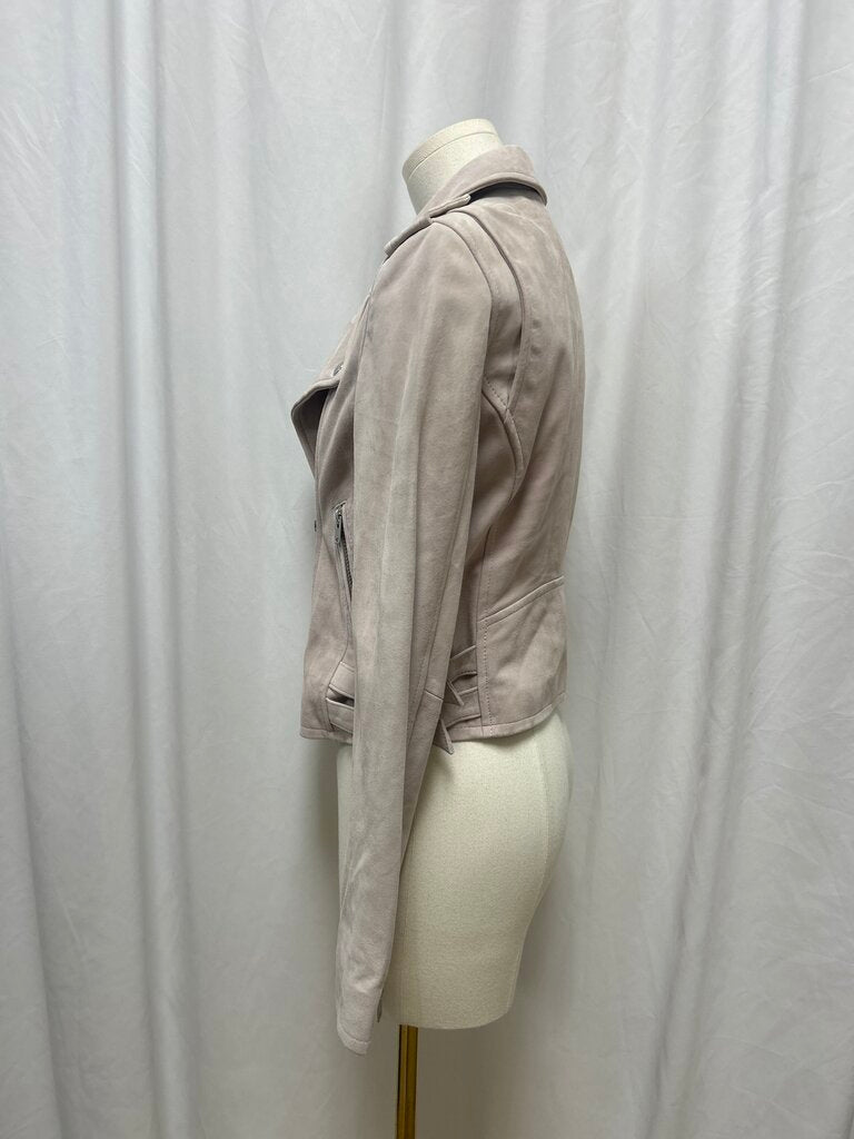 IRO Beige Lamb Leather Moto Jacket