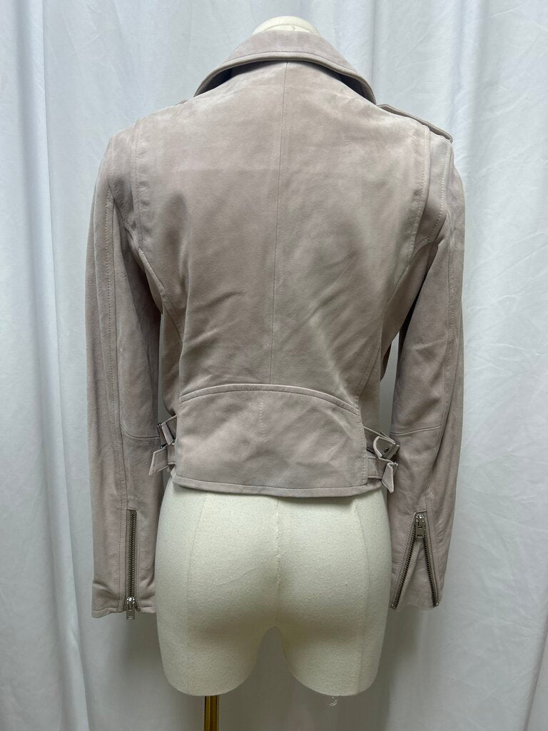 IRO Beige Lamb Leather Moto Jacket