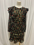 Veronica Beard Metallic Floral Print Mini Dress