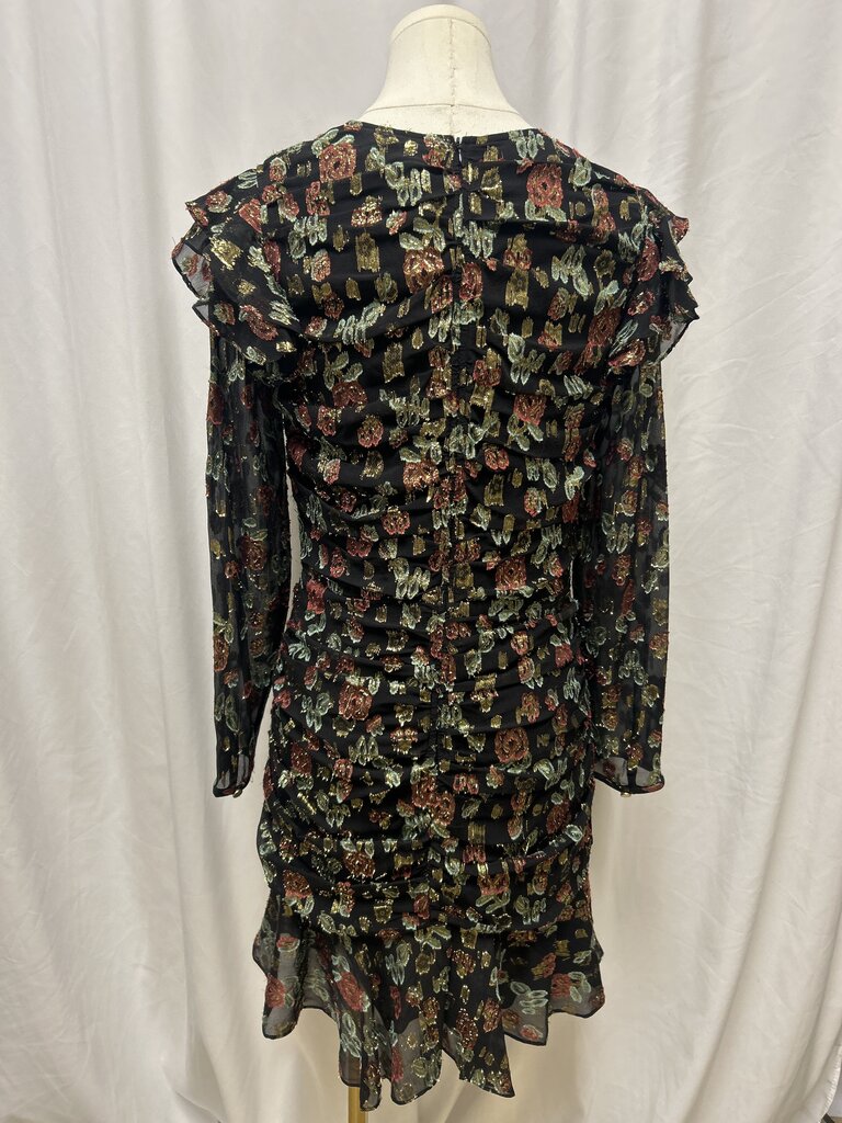 Veronica Beard Metallic Floral Print Mini Dress