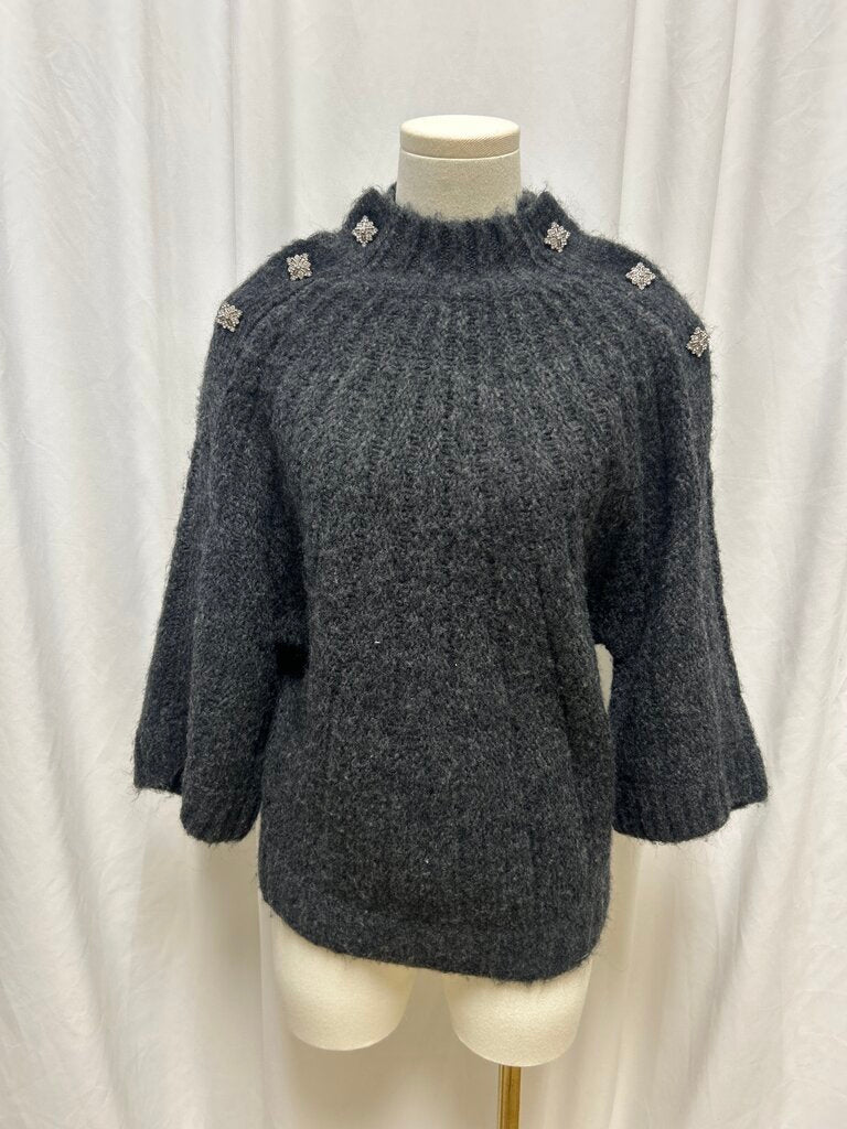ba&sh Grey Wool Neck Sweater