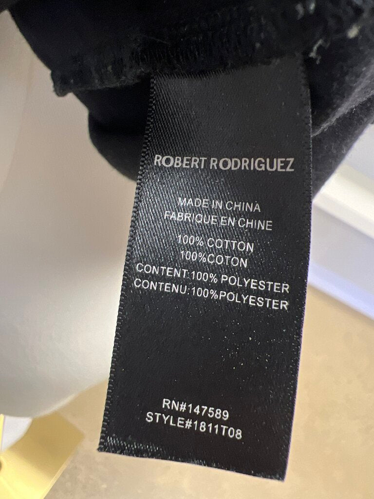 Robert Rodiriguez Black Ruffle Sleeve Tee